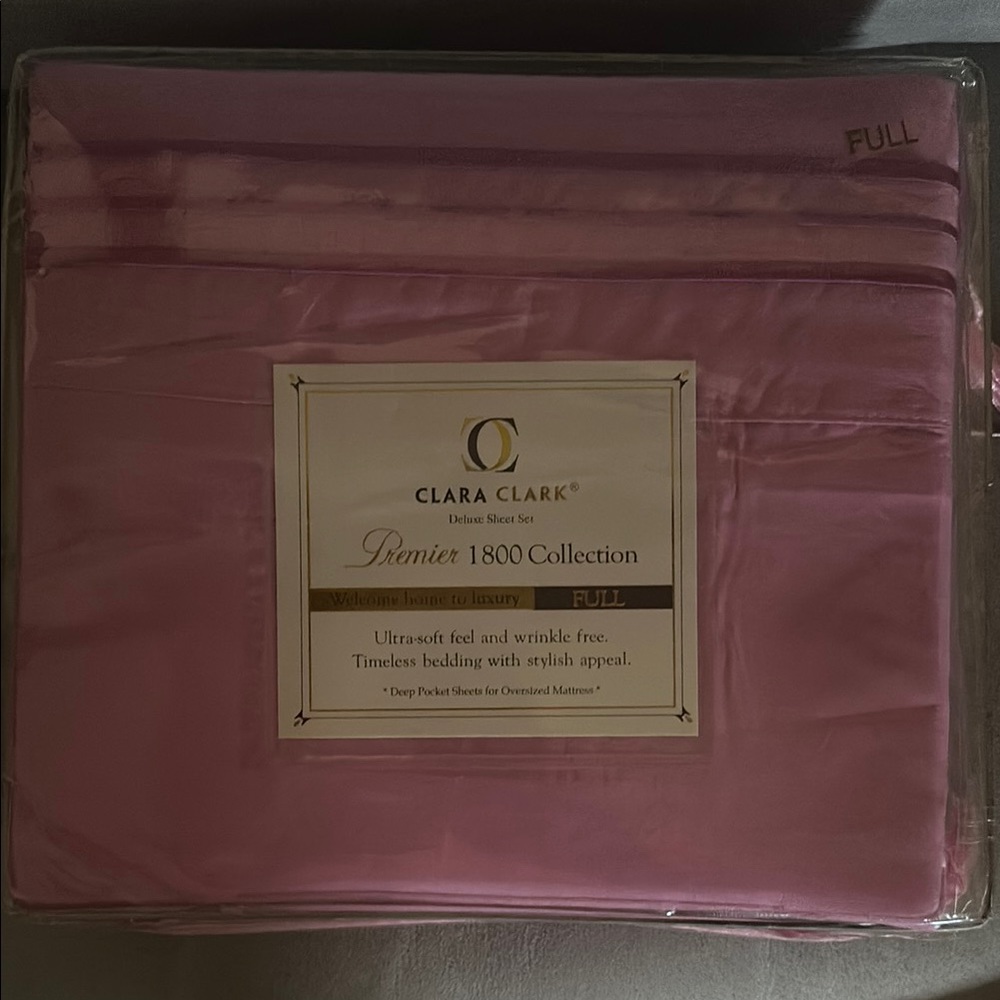 Clara Clark Pink Full Size Sateen Sheets